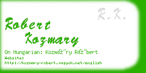 robert kozmary business card